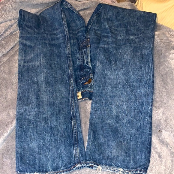 Men’s Hollister Destroyed Denim Factory Distressed & Ripped Knee Jeans Sz 32/32 - Picture 8 of 12